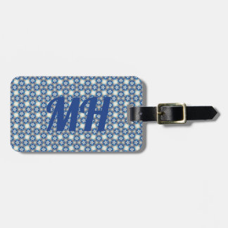 Blue White Pattern Luggage Tag
