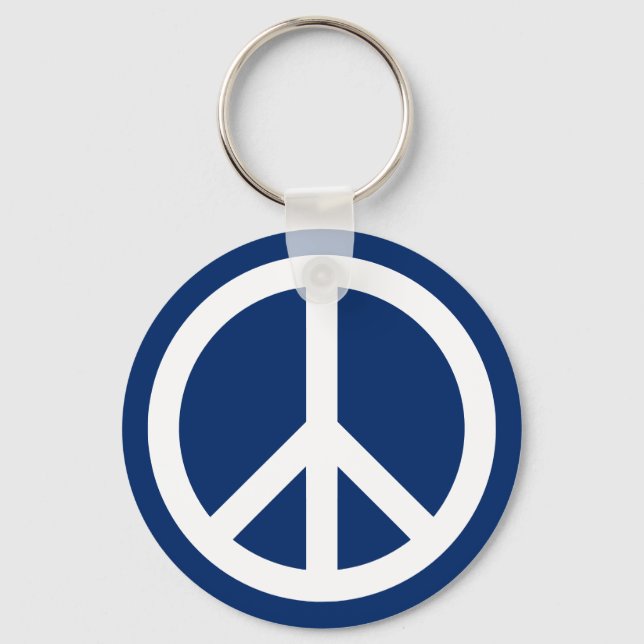 Blue & White Peace Keychain (Front)