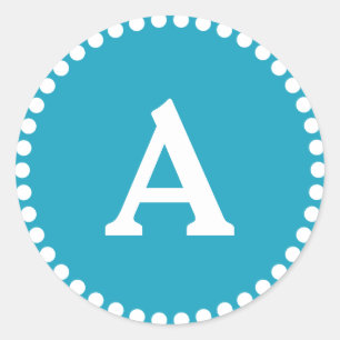 Blue & White Personalized Monogram Envelope Seal