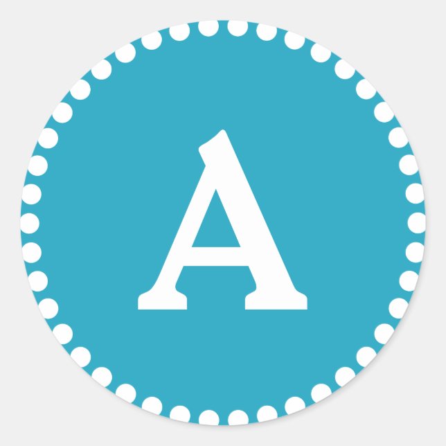 Blue & White Personalized Monogram Envelope Seal (Front)