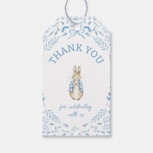 Blue White Peter the Rabbit Beatrix Baby Shower  Gift Tags