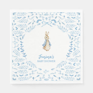 Blue White Peter the Rabbit Beatrix Baby Shower Napkin