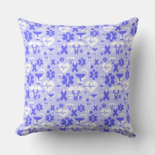 Blue white pharmacy element pattern throw pillow