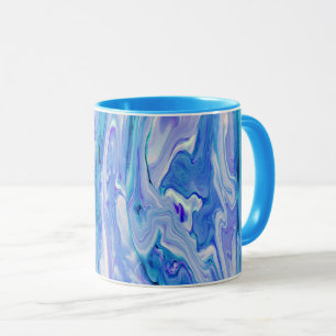 Blue White Pink Teal Lilac Marble Agate Abstract Mug