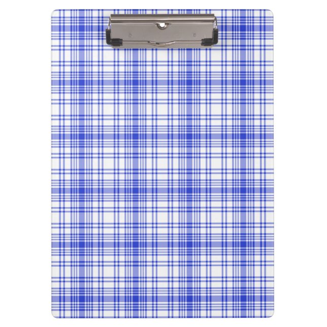Blue White Plaid 2 Clipboard (Front)
