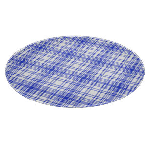 Blue White Plaid 2 Cutting Board