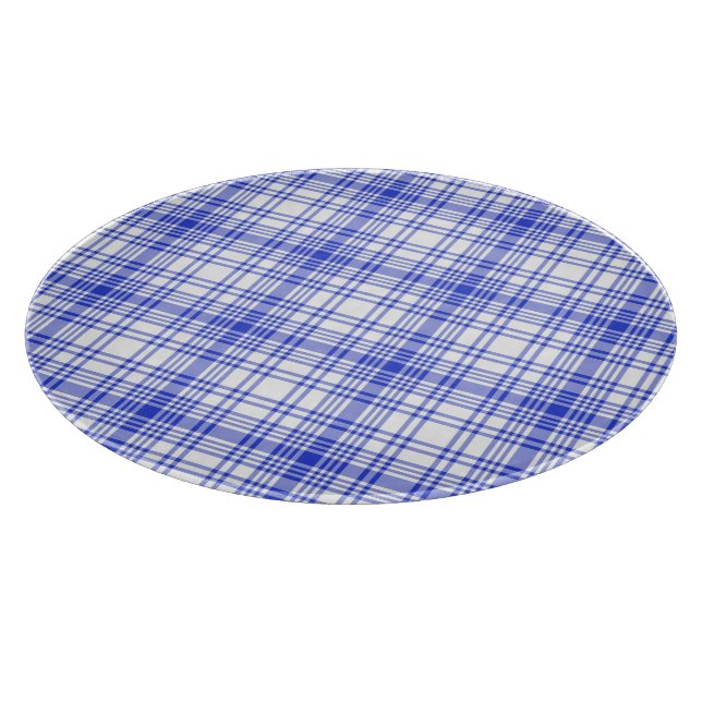 Blue White Plaid 2 Cutting Board (Corner)