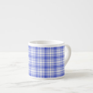 Blue White Plaid 2 Espresso Cup