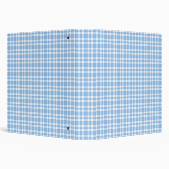 Blue White Plaid Pattern Binder (Background)