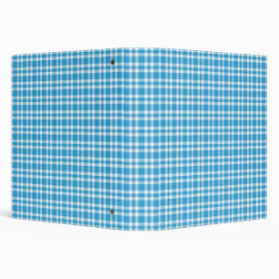 Blue White Plaid Pattern Binder