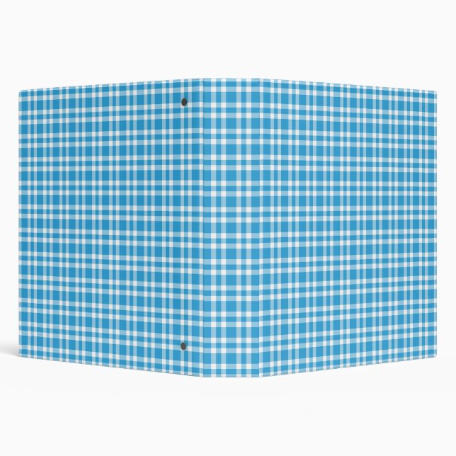 Blue White Plaid Pattern Binder (Background)
