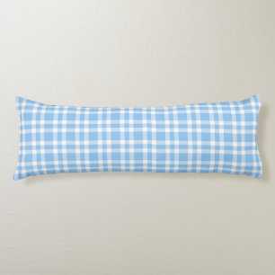 Blue White Plaid Pattern Body Pillow
