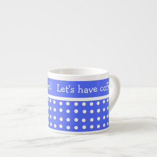 Blue/White Polka Dot Customizable Espresso Mug