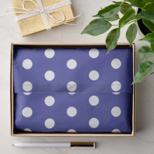 BLUE WHITE POLKA DOT CUSTOMIZED STYLISH SIMPLE TISSUE PAPER