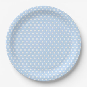 Blue White Polka Dot Paper Plates