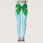 Blue and green polka dot leggings best sale