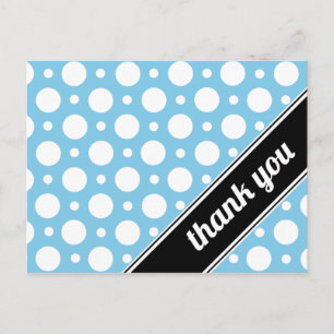 Blue & White Polka Dot Thank You Postcards