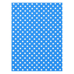 Blue White Polka Dots Design Tablecloth