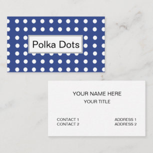 Blue White Polka Dots Fashion Business Card