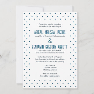 Blue/White Polka Dots with 2 Sets Groom's Parents Invitation