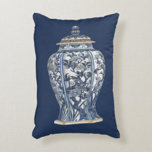 Blue & White Porcelain Vase by Vision Studio Accent Pillow
