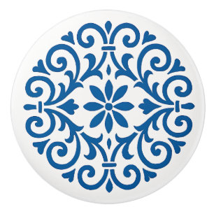 Blue & White Portuguese Azulejo Style Ceramic Knob