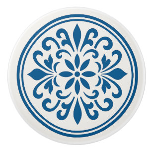 Blue & White Portuguese Azulejo Style Ceramic Knob
