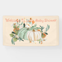 Blue White Pumpkin Fall Flowers Personalized,