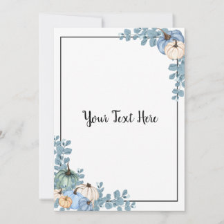 Blue & White Pumpkins Invitation