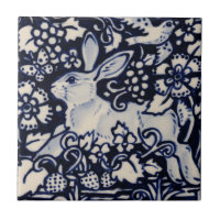 Blue White Rabbit Floral Bird Chinoiserie Berry
