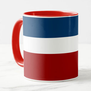 Blue White Red Colour Block Style Design  Mug
