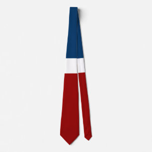 Blue White Red Colour Block Style Design  Tie