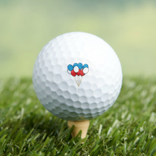 Blue White Red Patriotic Balloons Golf Balls