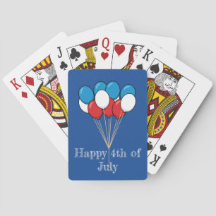 Blue White Red Patriotic Balloons Personalize Playing Cards