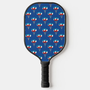 Blue White Red Patriotic Balloons Pickleball Paddle