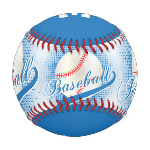 Blue White Retro Baseball Sports