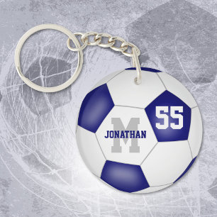 blue white school colours boys girls soccer bag ta keychain