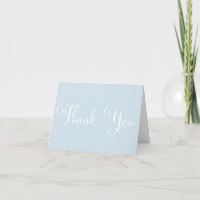 Blue White Script Personalized Wedding Thank you (Front)