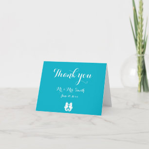 Blue White Seahorse Wedding Thank You Cards