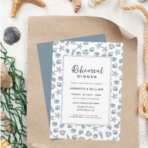 Blue & White Seashell Rehearsal Dinner