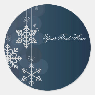 Blue & White Snowflake Christmas Sticker
