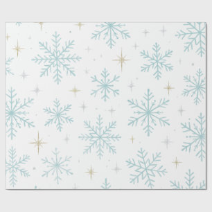Blue & White Snowflake Sparkle Wrapping Paper