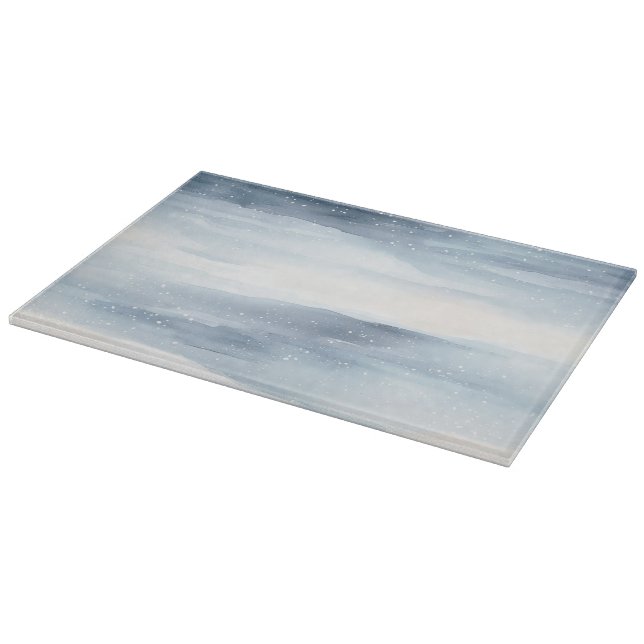 Blue White Snowflakes Cutting Board (Corner)