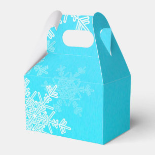 Blue White Snowflakes Minimalist Christmas Favor Box