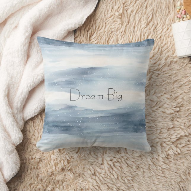 Blue White Snowflakes Throw Pillow (Blanket)