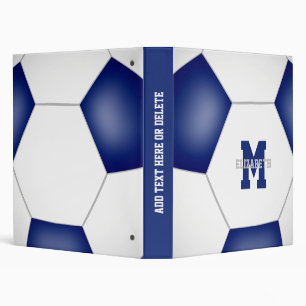 blue white soccer club colours girls boys  binder