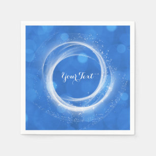 Blue & White Sparkle Cinderella Any Event Party Napkin