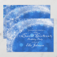 Blue & White Sparkle Cinderella Sweet 16 Party