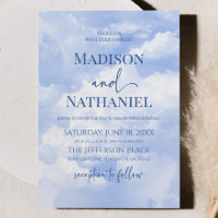 Blue White Sparkle Clouds Dreamy Elegant Wedding