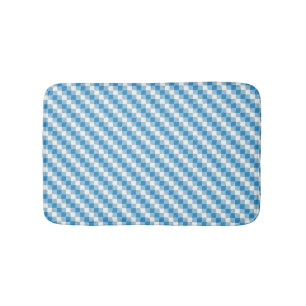 Blue-white squares background bath mat